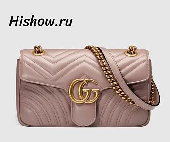 Gucci GG Marmont Small Matelasse Bag Dusty Pink 26*15*7CM