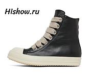 Rick Owens Fogachine High Black Milk Leather (Thick Shoes Laces) RU01B1890 LPOW1 9111 - 1