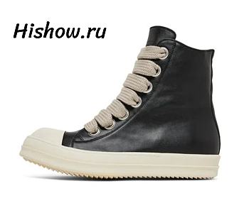 Rick Owens Fogachine High Black Milk Leather (Thick Shoes Laces) RU01B1890 LPOW1 9111